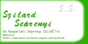 szilard seprenyi business card